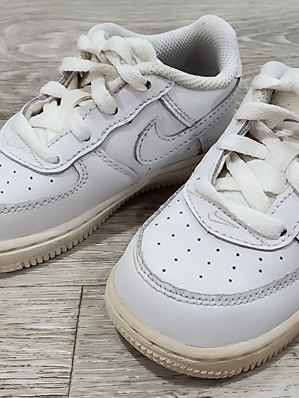 Nike Air Force 1 Low Toddler's Sneakers Triple White 314194-117 Size 7C